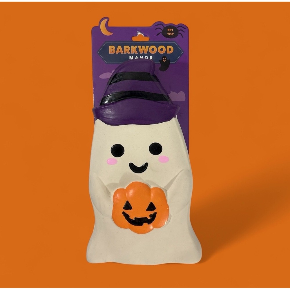 BARKWOOD MANOR SQUEAKY GHOST DOG‎ TOY LATEX